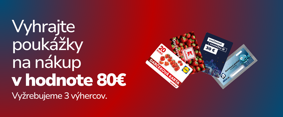 Vyhrajte poukážky na nákup v hodnote 80€